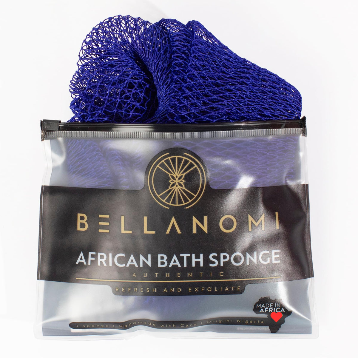 BELLANOMI African Exfoliating Net Sponge, Authentic, Ethically sourced from Nigeria, 45 inches Long, Back Scrubber for Daily use (Emerald Green)