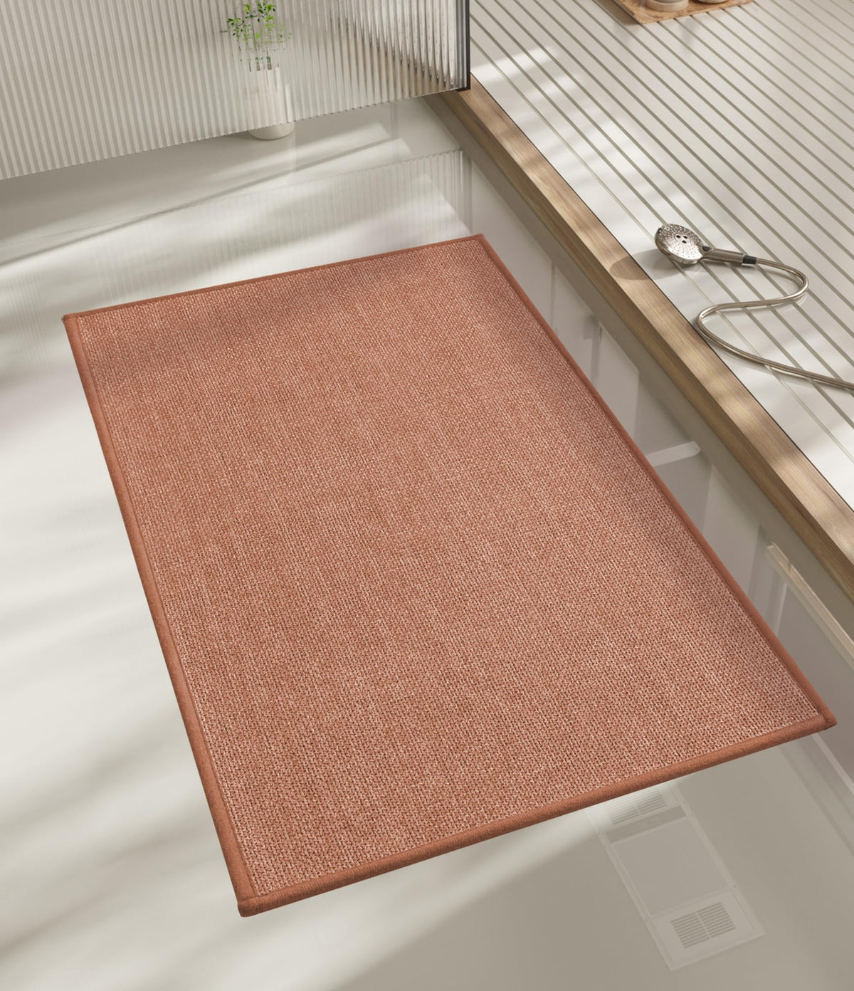 chakme Bathroom Rugs Mat 24x17, Ultra Thin Non Slip Bath Mat Small Quick Dry Absorbent Bath Mat for Bathroom Floor, (Black, 24"x17")