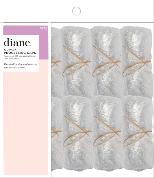 Diane Disposable Clear Processing Hair Caps for Salons & DIY, 100-Pack