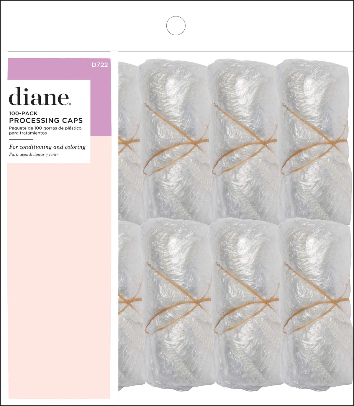 Diane Disposable Clear Processing Hair Caps for Salons & DIY, 100-Pack