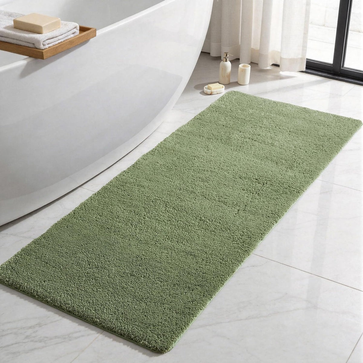 TYUU Black Bathroom Rug, Ultra Soft Bath Rugs Non Slip Washable, Super Absorbent Quick Dry Small Bath Mat with Rubber Backing for Bathroom Floor, Shower, or Sink, Black 16" x 24"