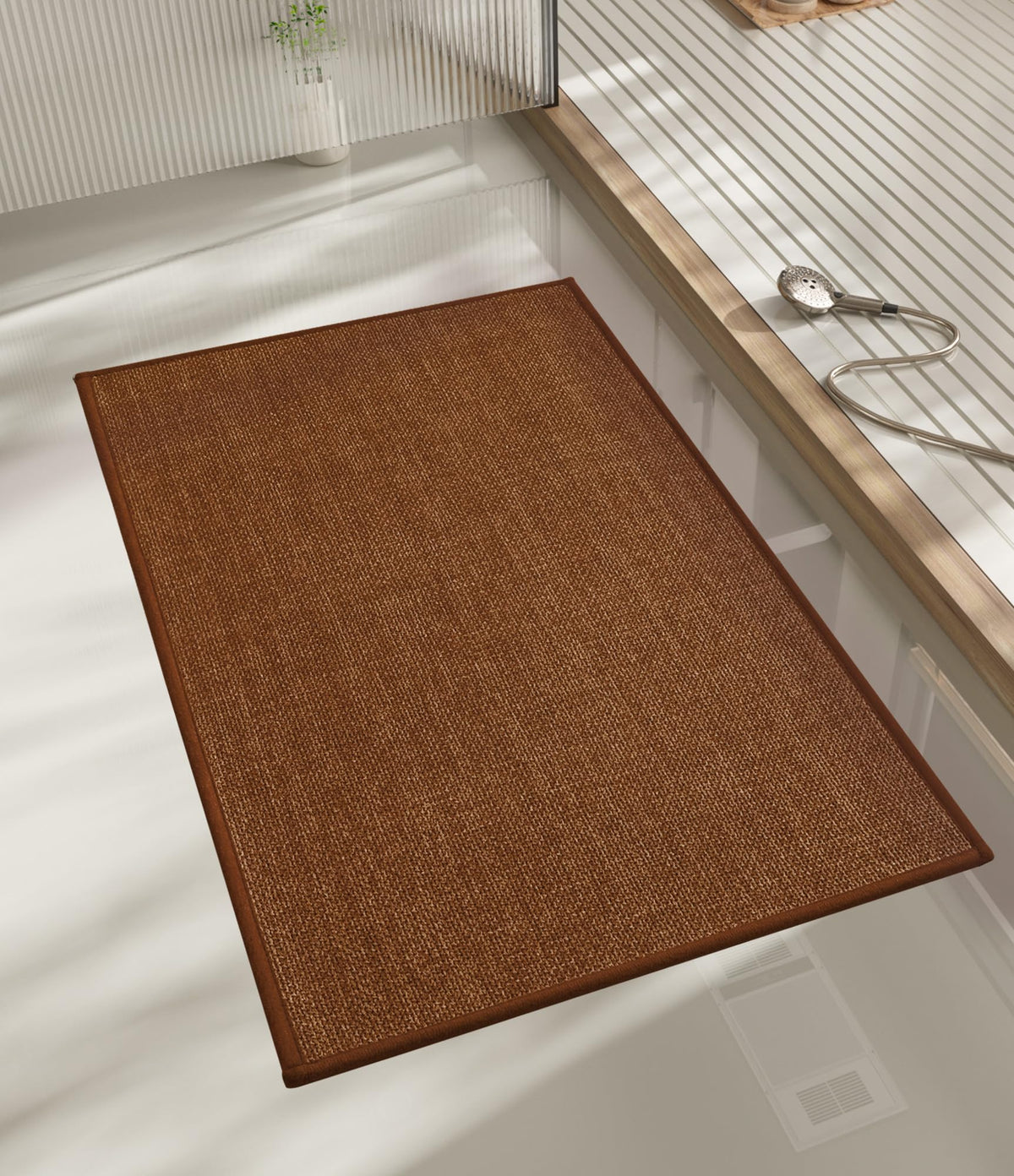 chakme Bathroom Rugs Mat 24x17, Ultra Thin Non Slip Bath Mat Small Quick Dry Absorbent Bath Mat for Bathroom Floor, (Black, 24"x17")
