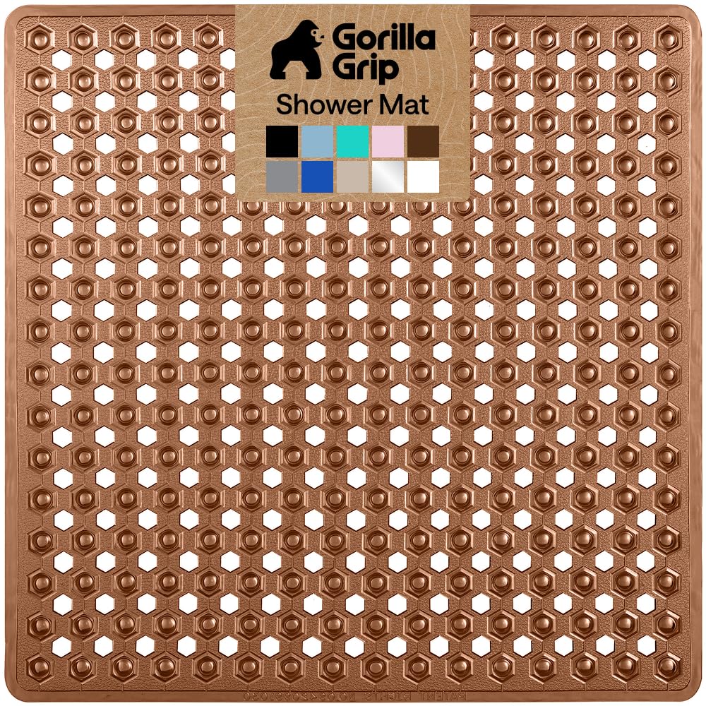 GORILLA GRIP Bath Tub Shower Mat, Bathtub Floor Liner, 35x16 Beige
