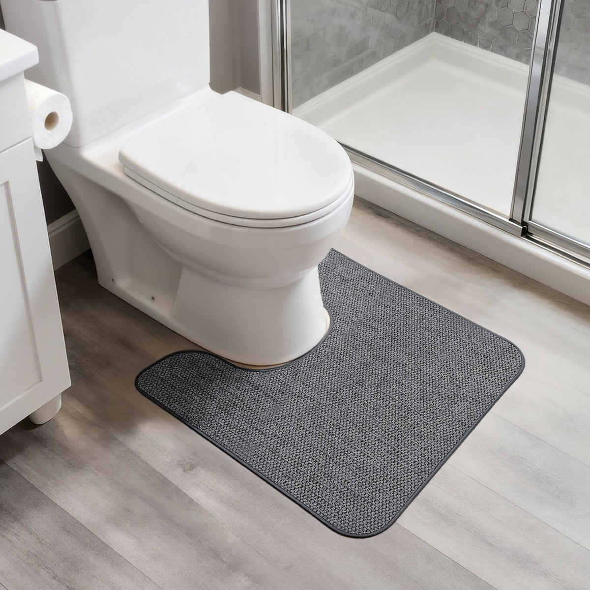 Bath Mat,Ultra Thin Bathroom Rugs,Rubber Bath Mats for Bathroom,No Slip Bath Rugs,Quick Dry,Machine Washable,Low Pile,Absorbent,Shower Outside,Sink,Home Decor Accessories.Blue,1'5"x2'3"(17x27inch)