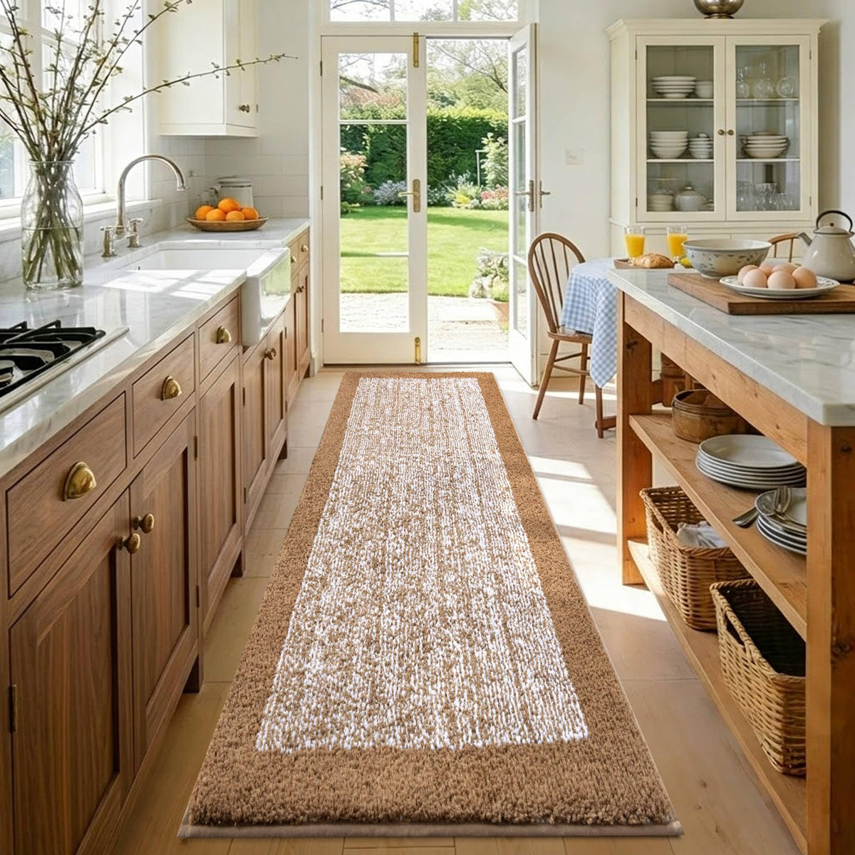 Long 2x4 Ft (48''x24'') Bathroom Rugs, Non Slip Washable Bath Mat Grey