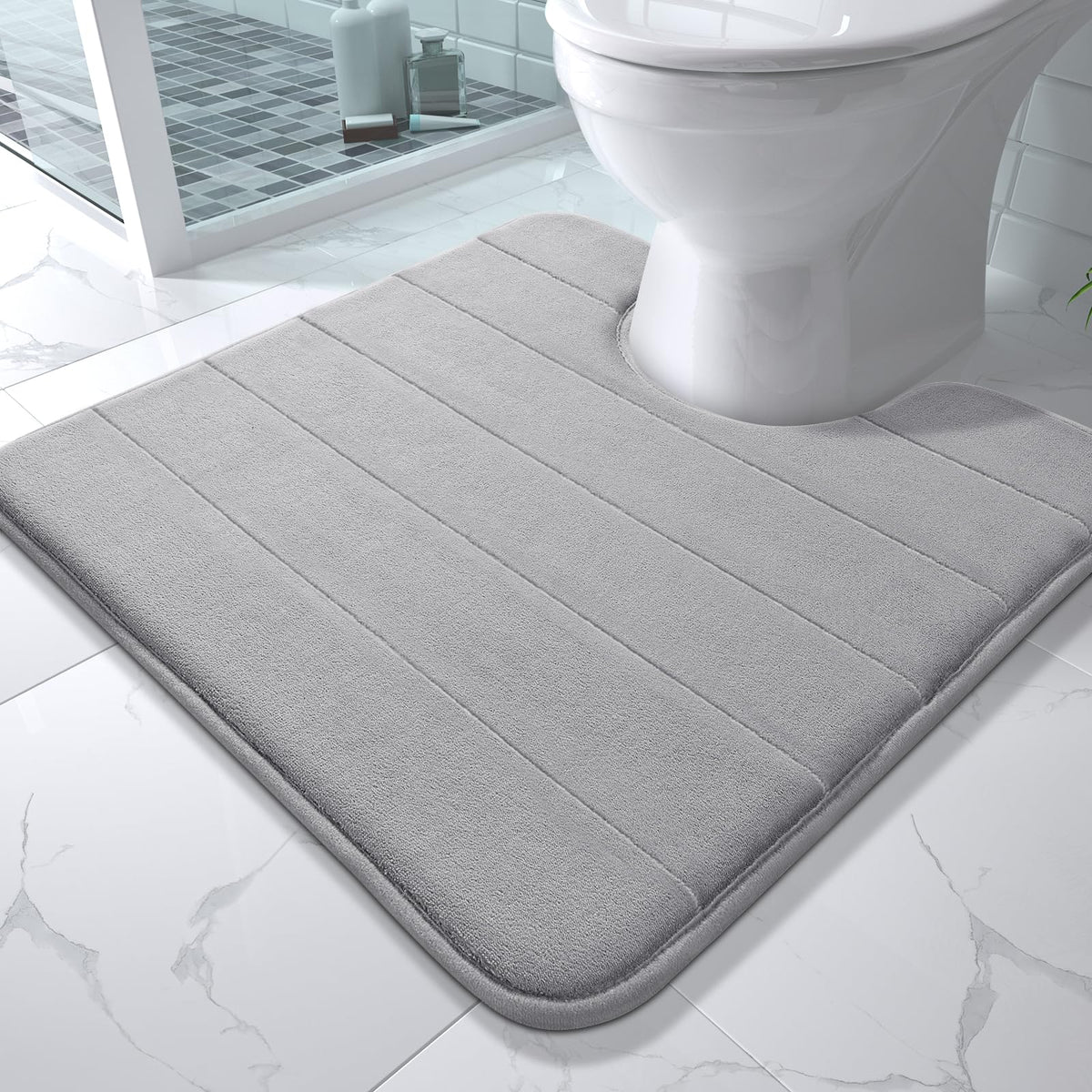 Yimobra Memory Foam Bath Mat, Super Soft Absorbent Bathroom Rug Non Slip 31.5x20 Inch, Quick Dry, Machine Washable Floor Carpet for Tub Shower, Home Decor Accessories, Beige