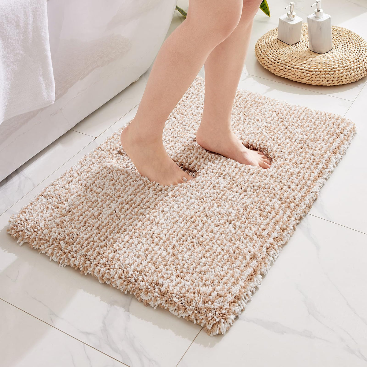 Disolla Gray Bathroom Rugs 17x24, Microfiber Non-Slip Plush Small Bath Mat