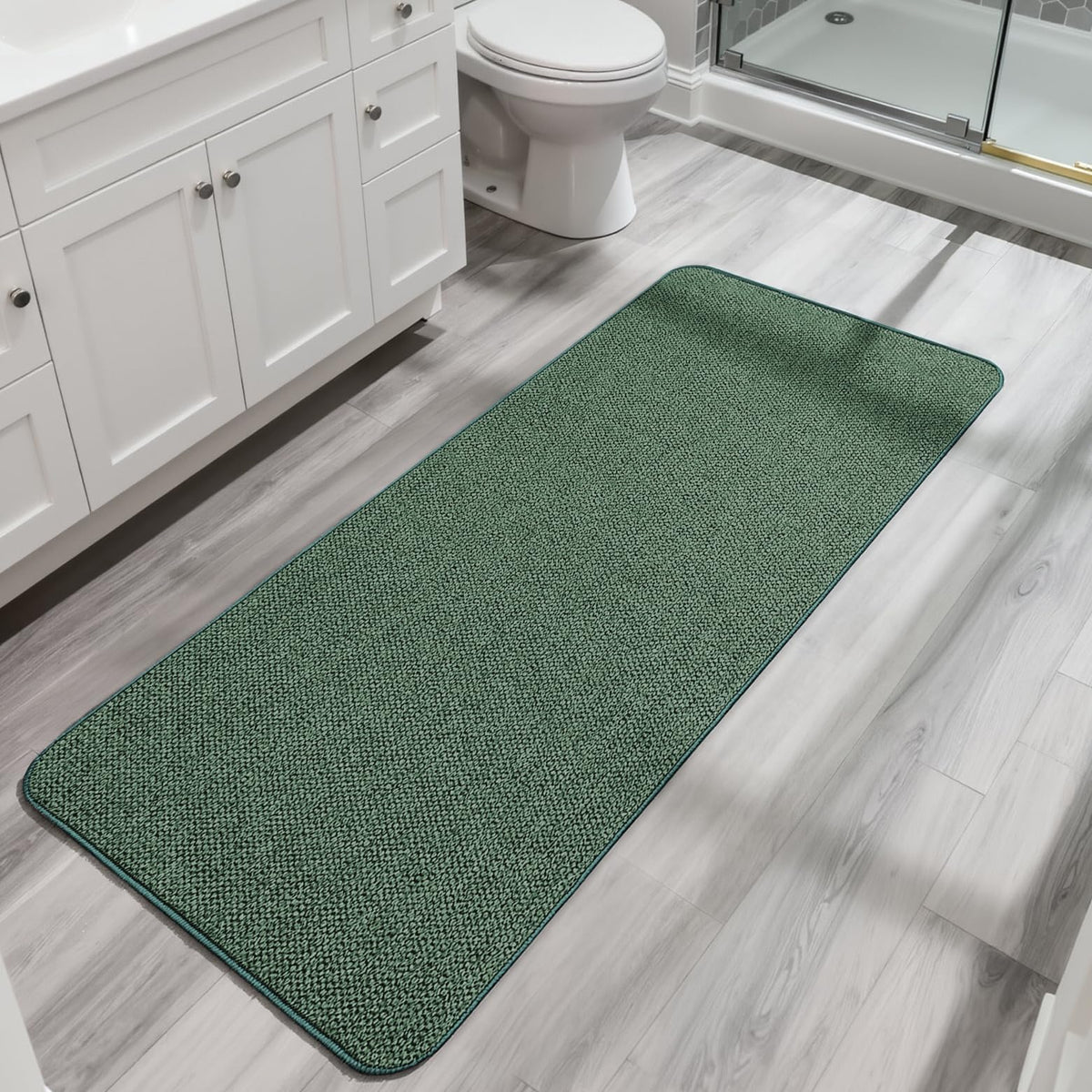 Bath Mat,Ultra Thin Bathroom Rugs,Rubber Bath Mats for Bathroom,No Slip Bath Rugs,Quick Dry,Machine Washable,Low Pile,Absorbent,Shower Outside,Sink,Home Decor Accessories.Blue,1'5"x2'3"(17x27inch)