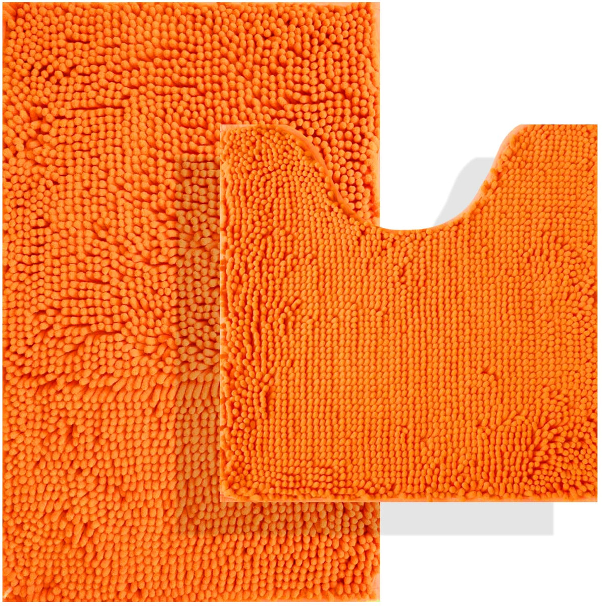 BOANKODU Bathroom Rugs Sets 2 Piece, Extra Soft Chenille Bath Mat Absorbent Bathroom Rug, Bathroom Mat with PVC Non-Slip Bottom, Machine Washable Bath Rugs (32x20 Inch + 24x16 Inch, Light Grey)