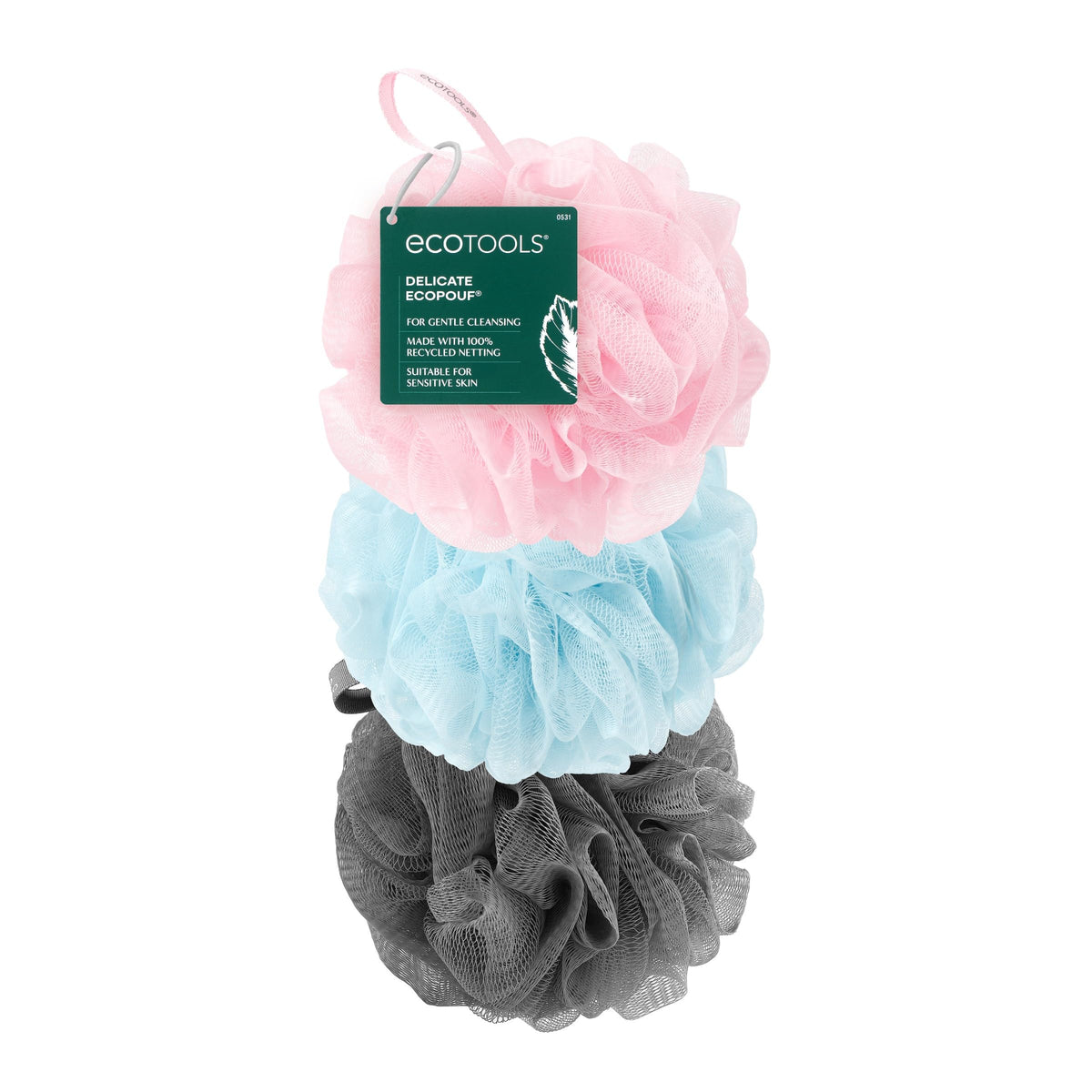 EcoTools EcoPouf 3 Pack Bath Sponge Set, Shower Poufs