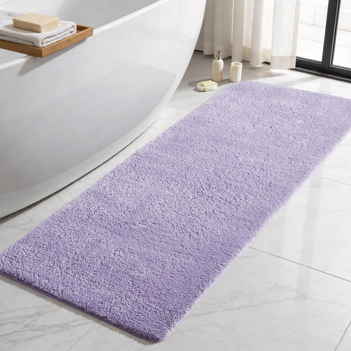 TYUU Black Bathroom Rug, Ultra Soft Bath Rugs Non Slip Washable, Super Absorbent Quick Dry Small Bath Mat with Rubber Backing for Bathroom Floor, Shower, or Sink, Black 16" x 24"