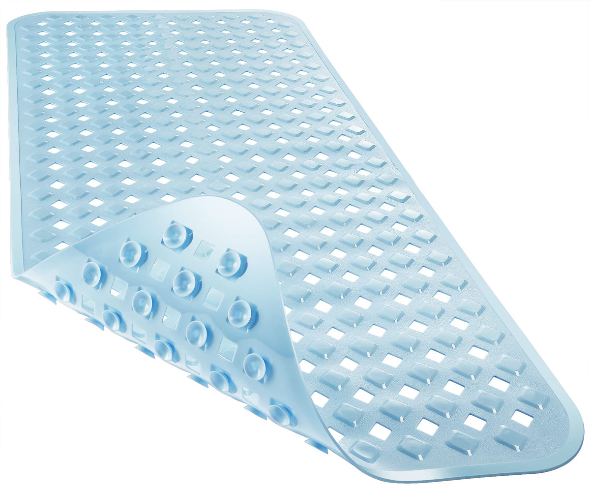 Yimobra Bathtub Mat Non Slip, 35"X16" Shower Mat with Strong Suction Cups & Drain Holes, Long Anti Slip Bath Tub Mat for Inside Shower, Machine Washable Fast Drying, Bathroom Essentials, Clear