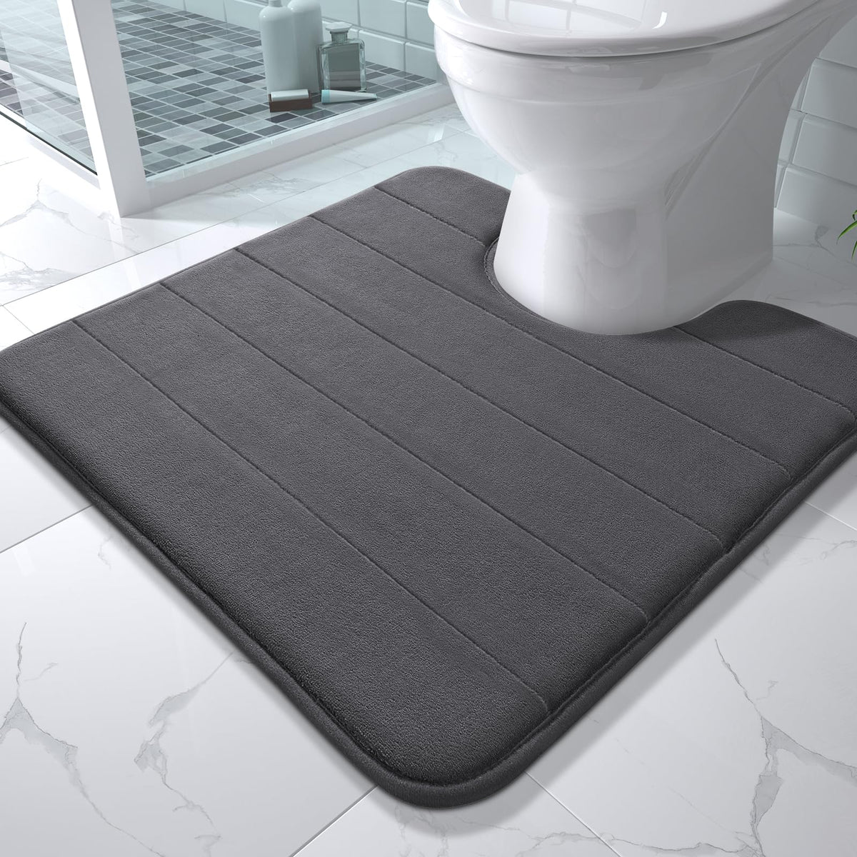 Yimobra Memory Foam Bath Mat, Super Soft Absorbent Bathroom Rug Non Slip 31.5x20 Inch, Quick Dry, Machine Washable Floor Carpet for Tub Shower, Home Decor Accessories, Beige