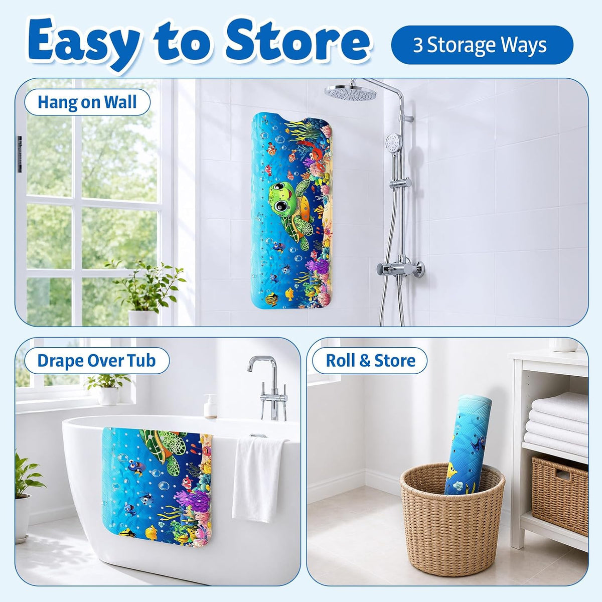 XIYUNTE Bath Mat for Tub Non Slip Bathtub Mat Non Slip 40x16 Baby Bath Mat