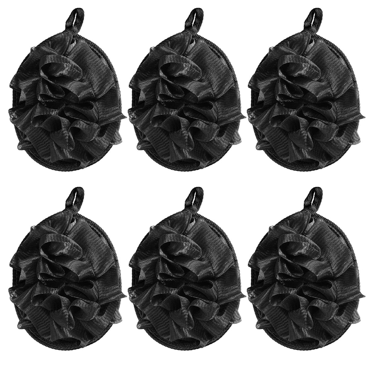 Boao 6 Pcs Bath Shower Pouf Sponge Mesh Pouf Shower Ball Exfoliating Body Sponge Pad Scrubber Glove with Flower Bath Ball (Multi-Color)