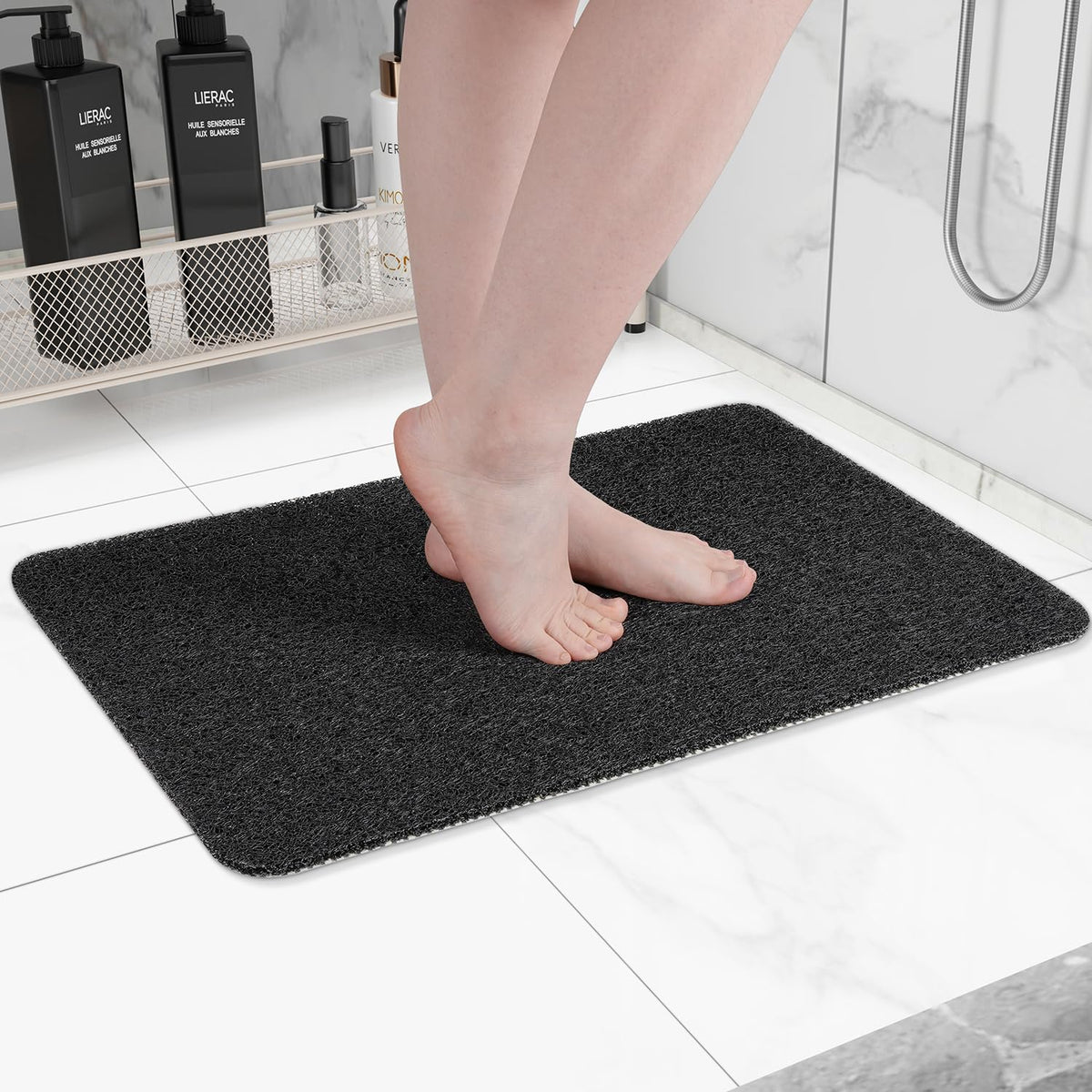 Hargiis Non Slip Bathtub Mat, Anti Slip Shower Mat, Fast Drying Bath Tub Mats, Foot Scrubber Mat, Anti Slip Mat for Tub, Floor, Bathroom, Home, Kitchen, Hotel (Beige 24"x16")