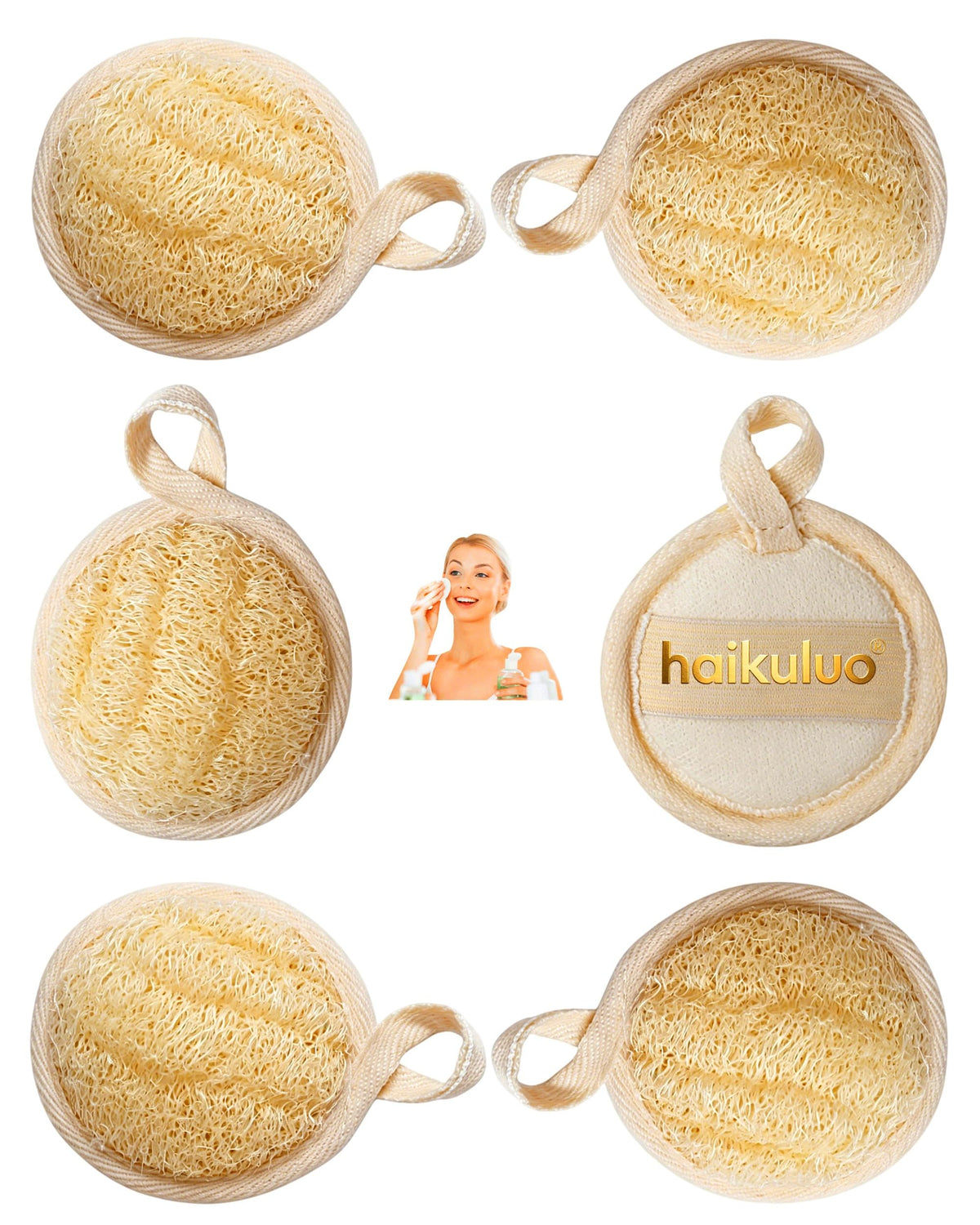 Natural Loofah Body Scrubber Sponge,3 Pack