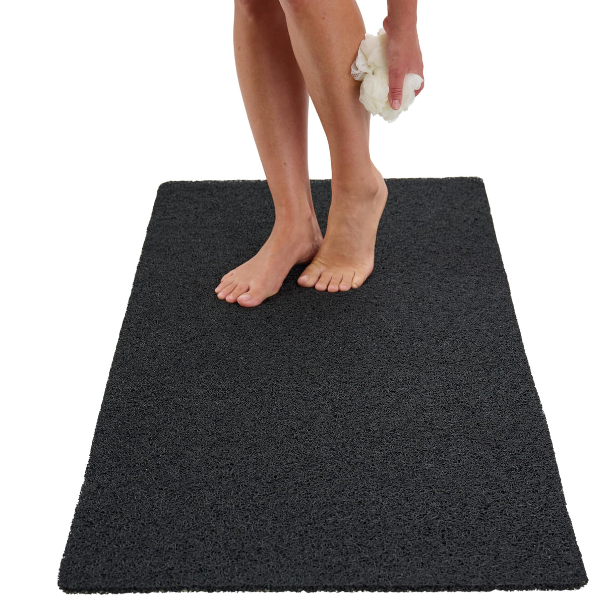 Non Slip Bathtub Mat Shower Mat for Tub - Loofah Bath Mats for Bathroom - 40x16 Bathtub Floor Mat - Textured Anti Slip Bath Mat Without Suction Cups - Secure Mat for Wet Areas (40x16 Pebble Blue)