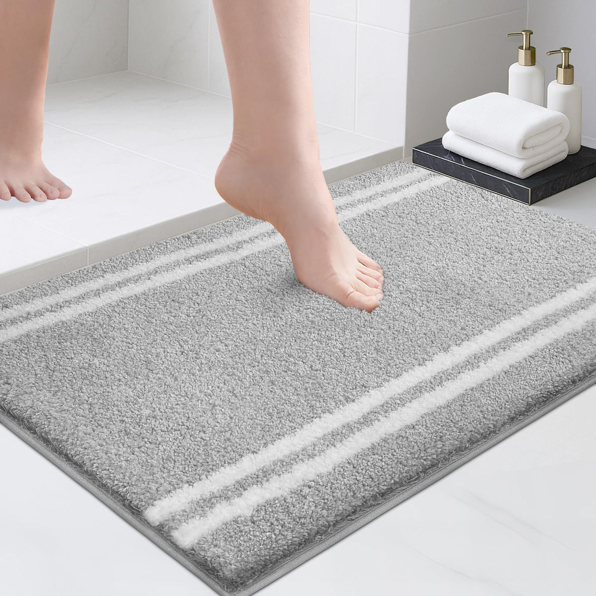 PURRUGS Bathroom Rug, Bath Mat, 20" x 30", Beige