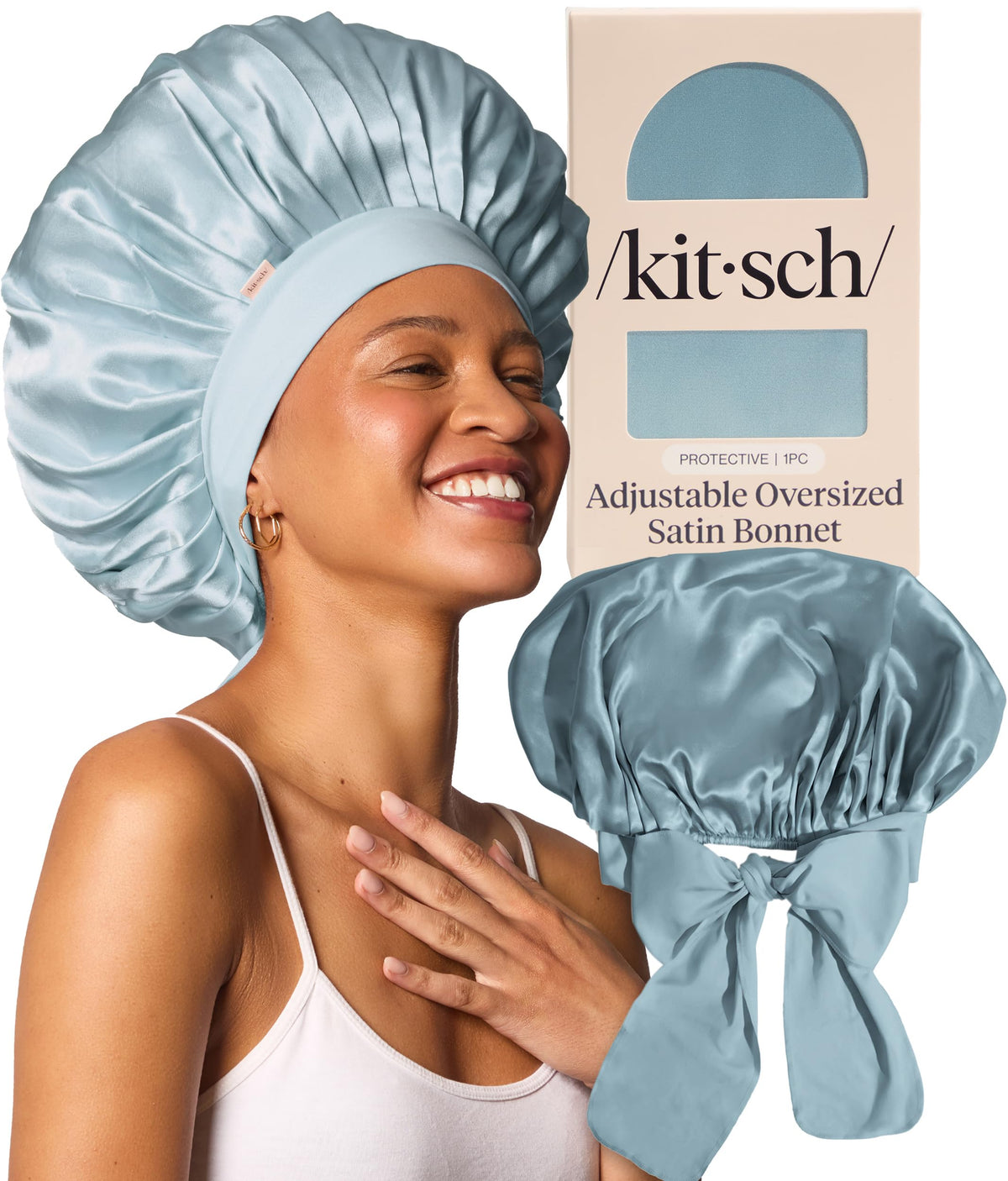 Kitsch XL Satin Bonnet for Sleeping - Cherry Print