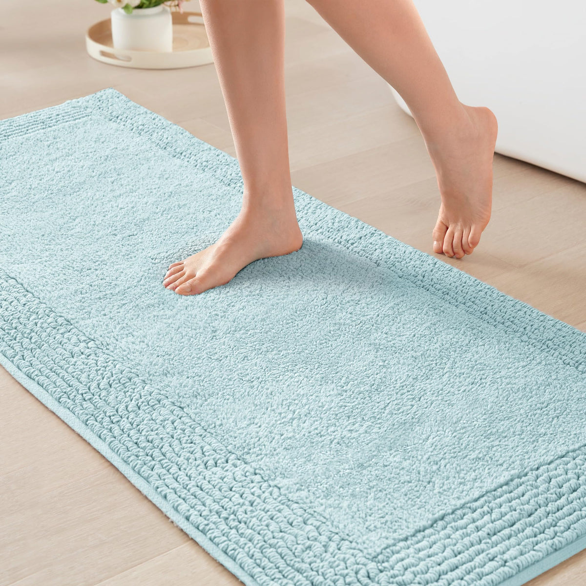 Madison Park Splendor Reversible 100% Cotton Bath Rug, 21 x 34, White