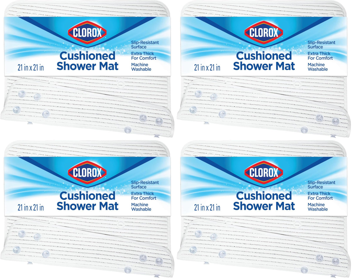 Clorox by Duck Cushioned Foam Bath Mat for Tubs, 17 In. x 36 In, White