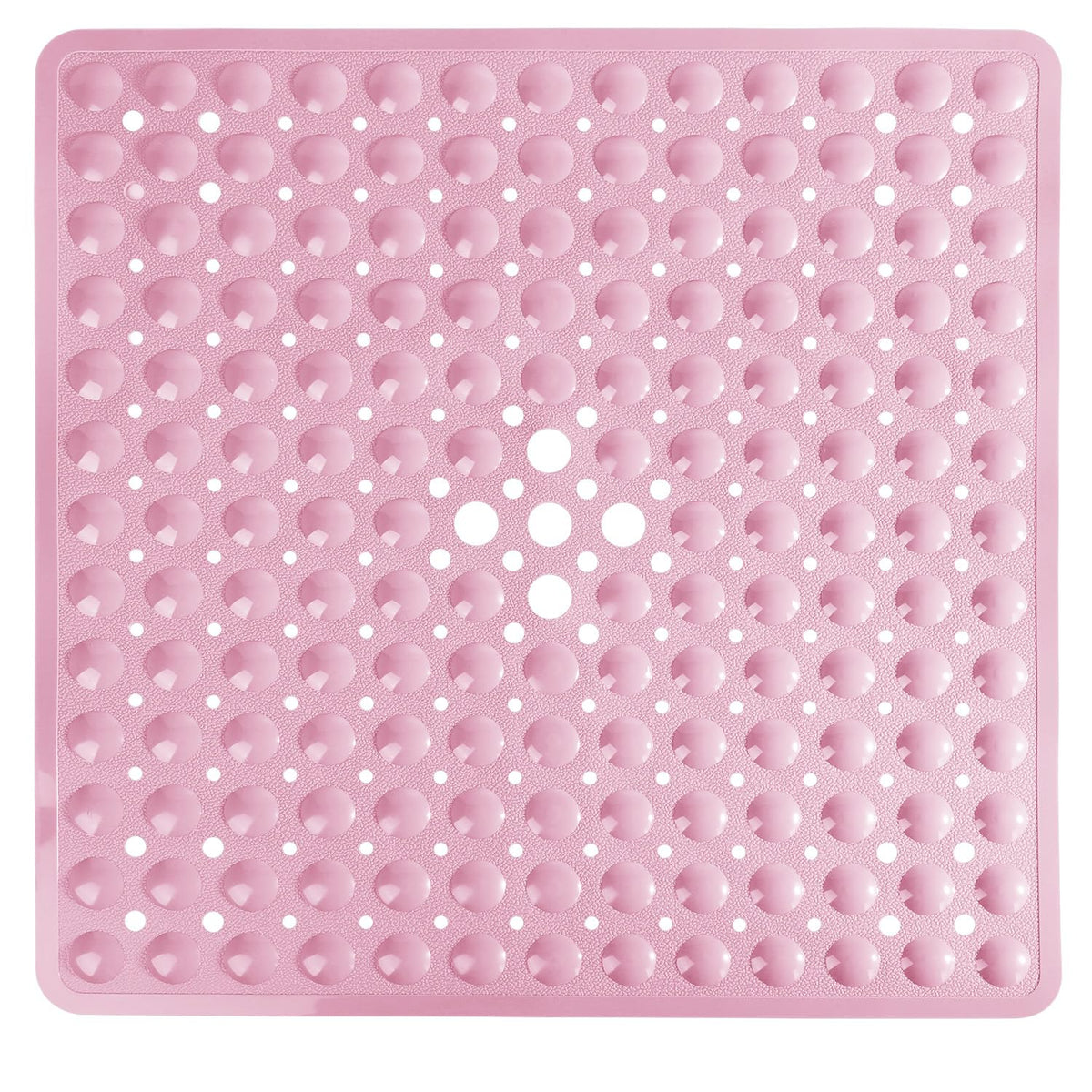Yimobra Shower Mat 21X21 Inch Square, Non Slip Bathtub Mat with Large Suction Cups&Drain Holes, Soft Fast Dry Shower Stall Mats for Inside Shower, Machine Washable BPA-Free,Bath Essentials, Clear Gray