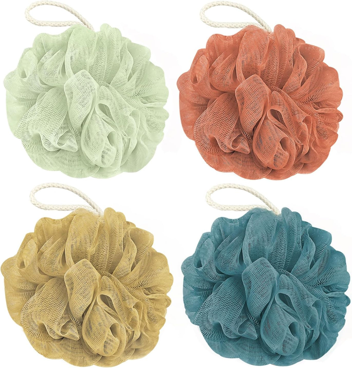 Rnoafmu Shower Loofah Bath Sponge, 60G Loofa Exfoliating Body Scrubber