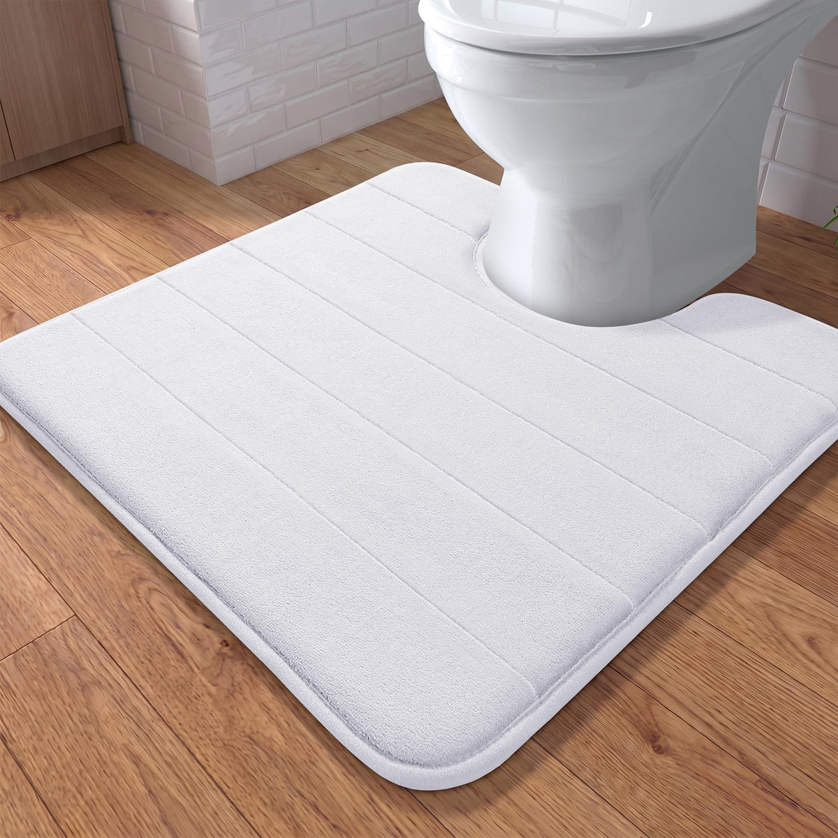 Yimobra Memory Foam Bath Mat, Super Soft Absorbent Bathroom Rug Non Slip 31.5x20 Inch, Quick Dry, Machine Washable Floor Carpet for Tub Shower, Home Decor Accessories, Beige
