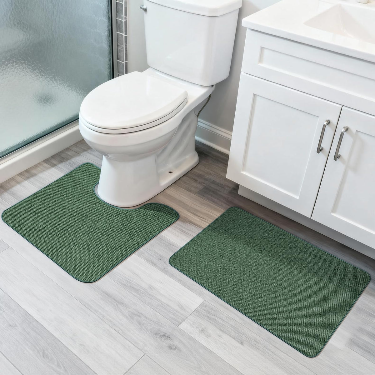 Bath Mat,Ultra Thin Bathroom Rugs,Rubber Bath Mats for Bathroom,No Slip Bath Rugs,Quick Dry,Machine Washable,Low Pile,Absorbent,Shower Outside,Sink,Home Decor Accessories.Blue,1'5"x2'3"(17x27inch)
