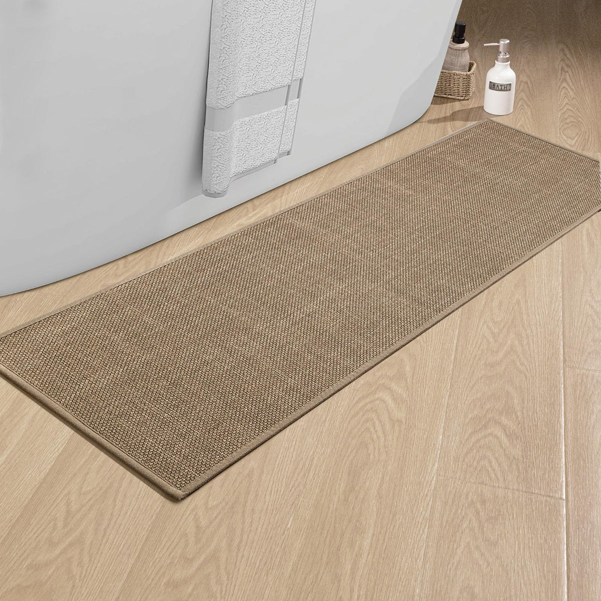 chakme Bathroom Rugs Mat 24x17, Ultra Thin Non Slip Bath Mat Small Quick Dry Absorbent Bath Mat for Bathroom Floor, (Black, 24"x17")