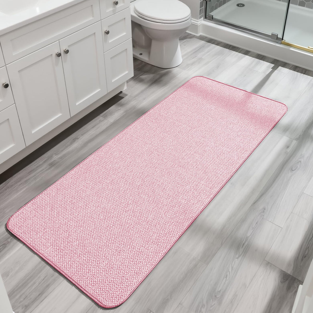Bath Mat,Ultra Thin Bathroom Rugs,Rubber Bath Mats for Bathroom,No Slip Bath Rugs,Quick Dry,Machine Washable,Low Pile,Absorbent,Shower Outside,Sink,Home Decor Accessories.Blue,1'5"x2'3"(17x27inch)