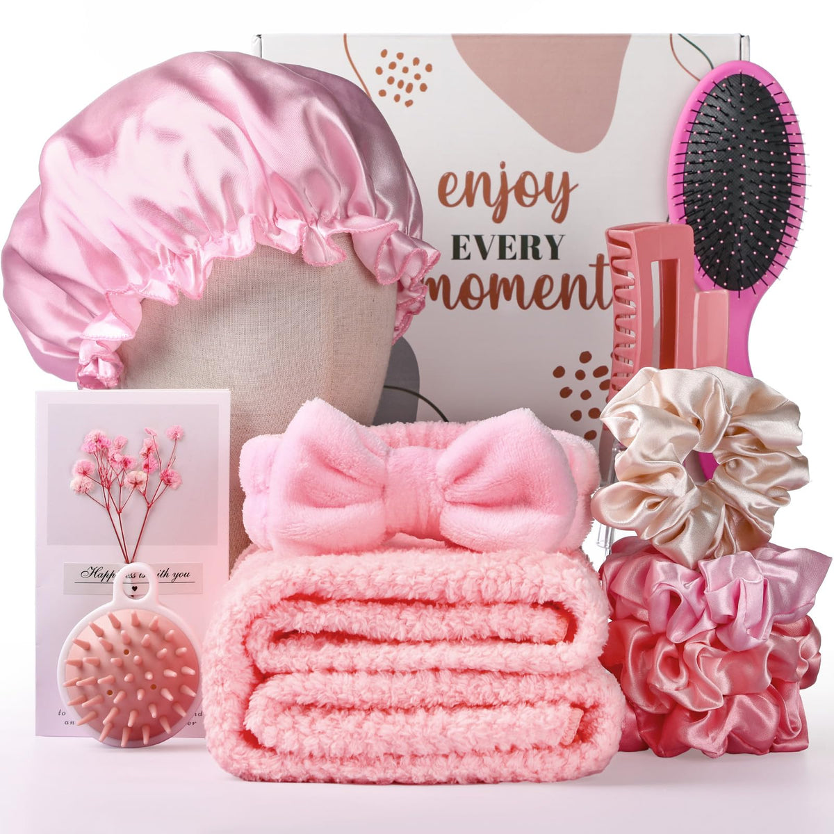 Sawysine 12 Pcs Hair Care Set for Women, Purple Spa Gift Kit