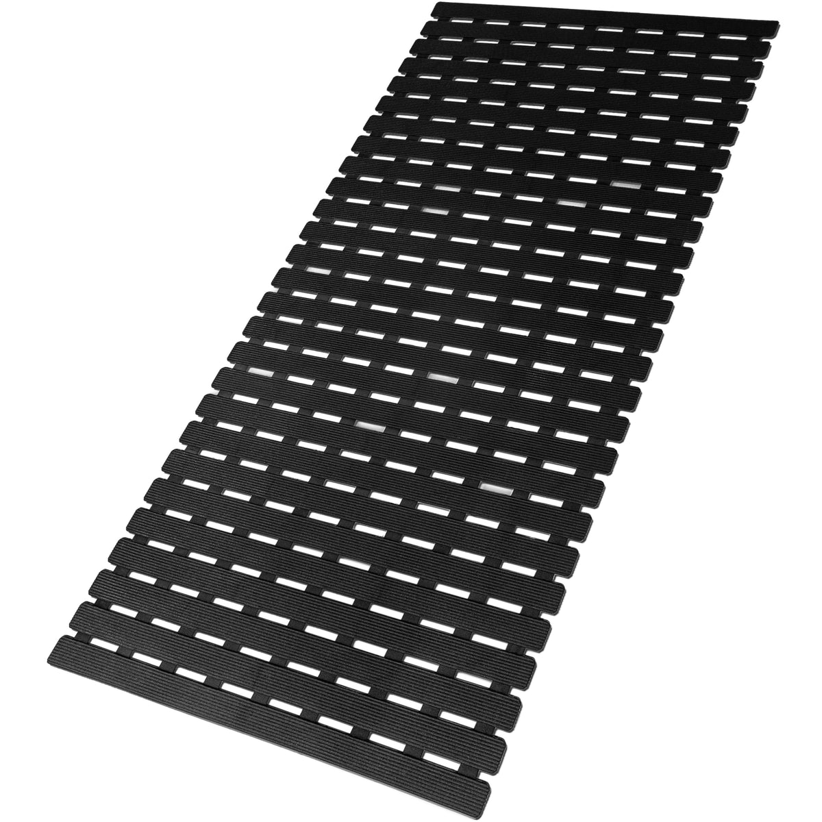 MBOSS Bath Tub Shower Mat Non Slip Bathtub Mats for Bathroom Shower Floor Mat Bath Mats for Shower Tub Anti Slip Shower Mat with Drain Hole and Large Suction Cups (Black, 27.5 X 15.7 Inch)