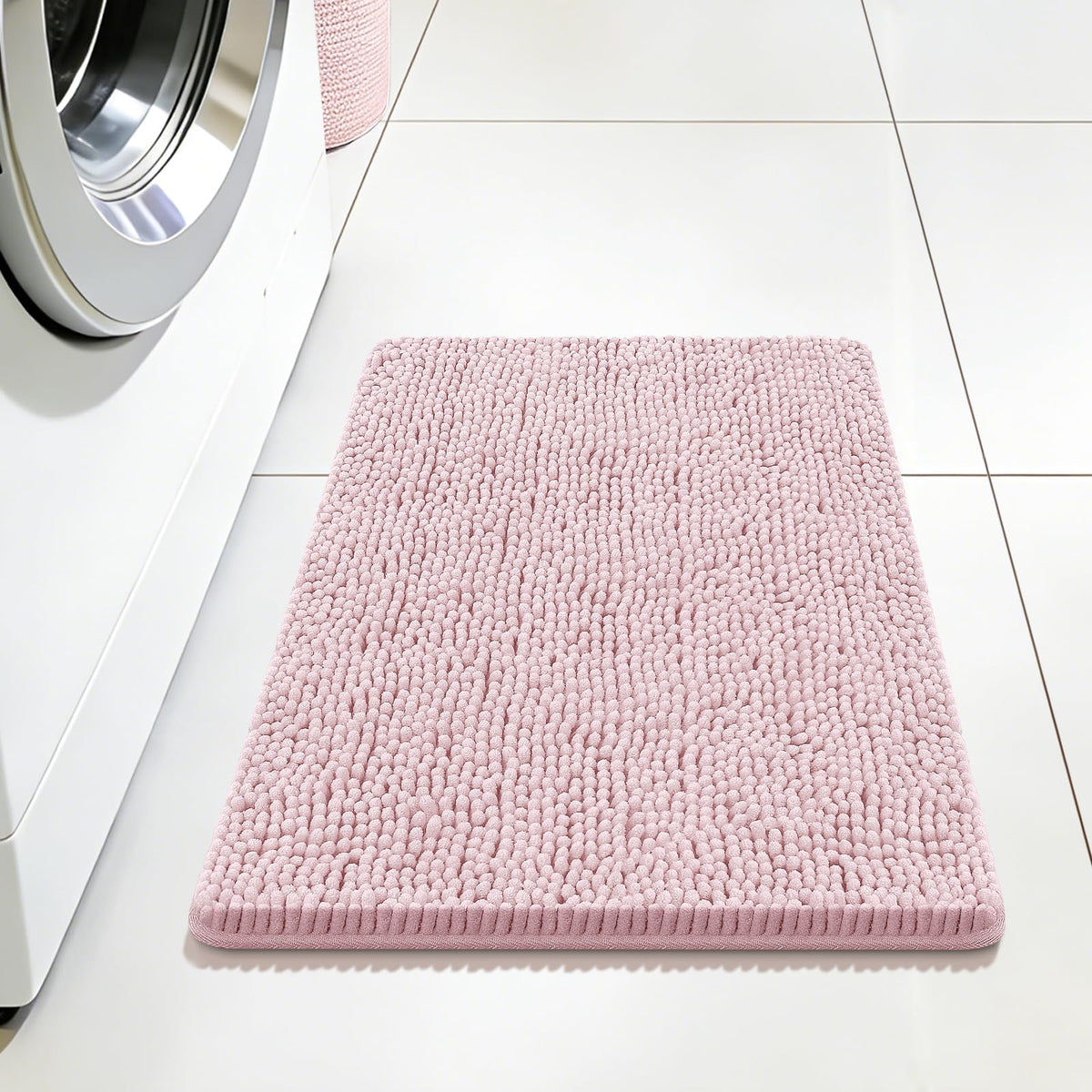 Bcoimo Small Bath Rug Mat,Chenille Extra Soft Navy Bathroom Mats for Floor