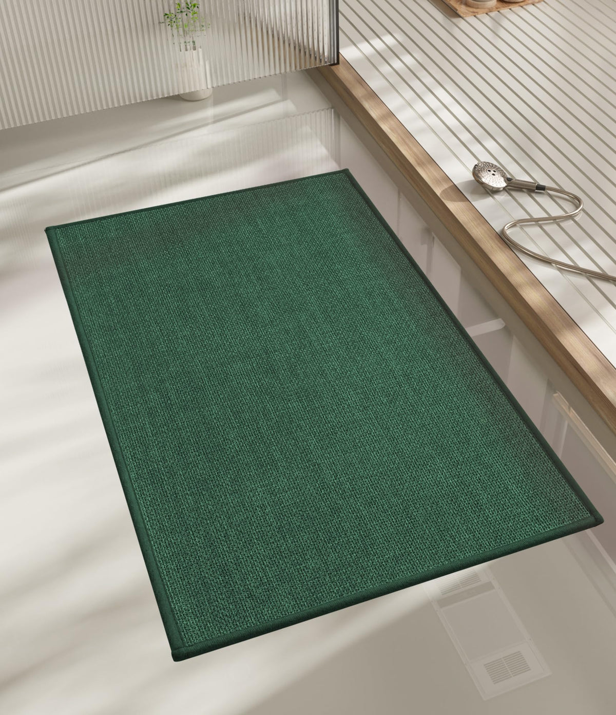 chakme Bathroom Rugs Mat 24x17, Ultra Thin Non Slip Bath Mat Small Quick Dry Absorbent Bath Mat for Bathroom Floor, (Black, 24"x17")