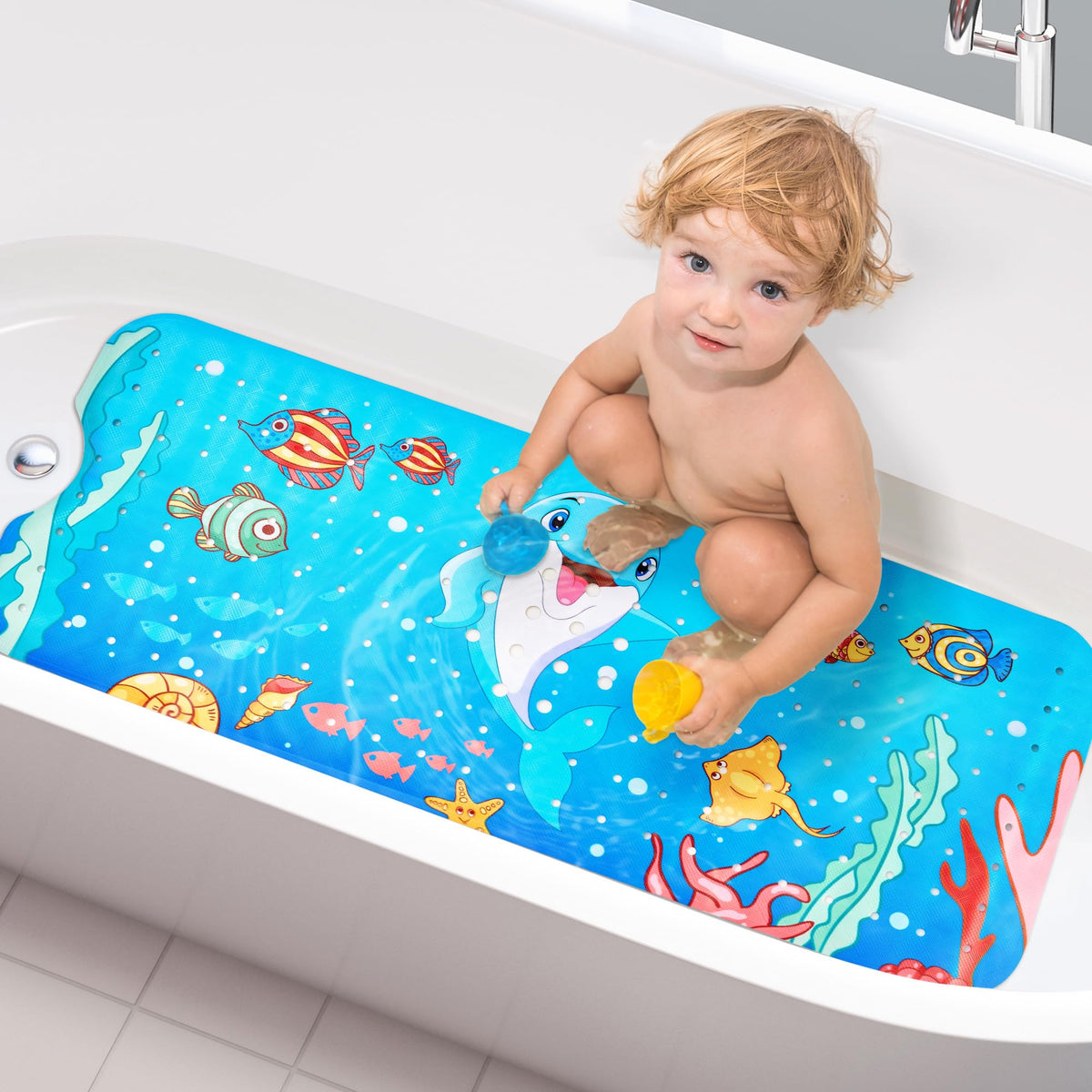 Vannokor Bath Mats for Bathroom Tub 27x14 Inch,Bath Mat for Tub Feels Great on Tired Feet, Friendly Machine Washable Shower Tub Mats with 167 Big Suction Cups,Shower Mat,Bath Tub Mat,Green