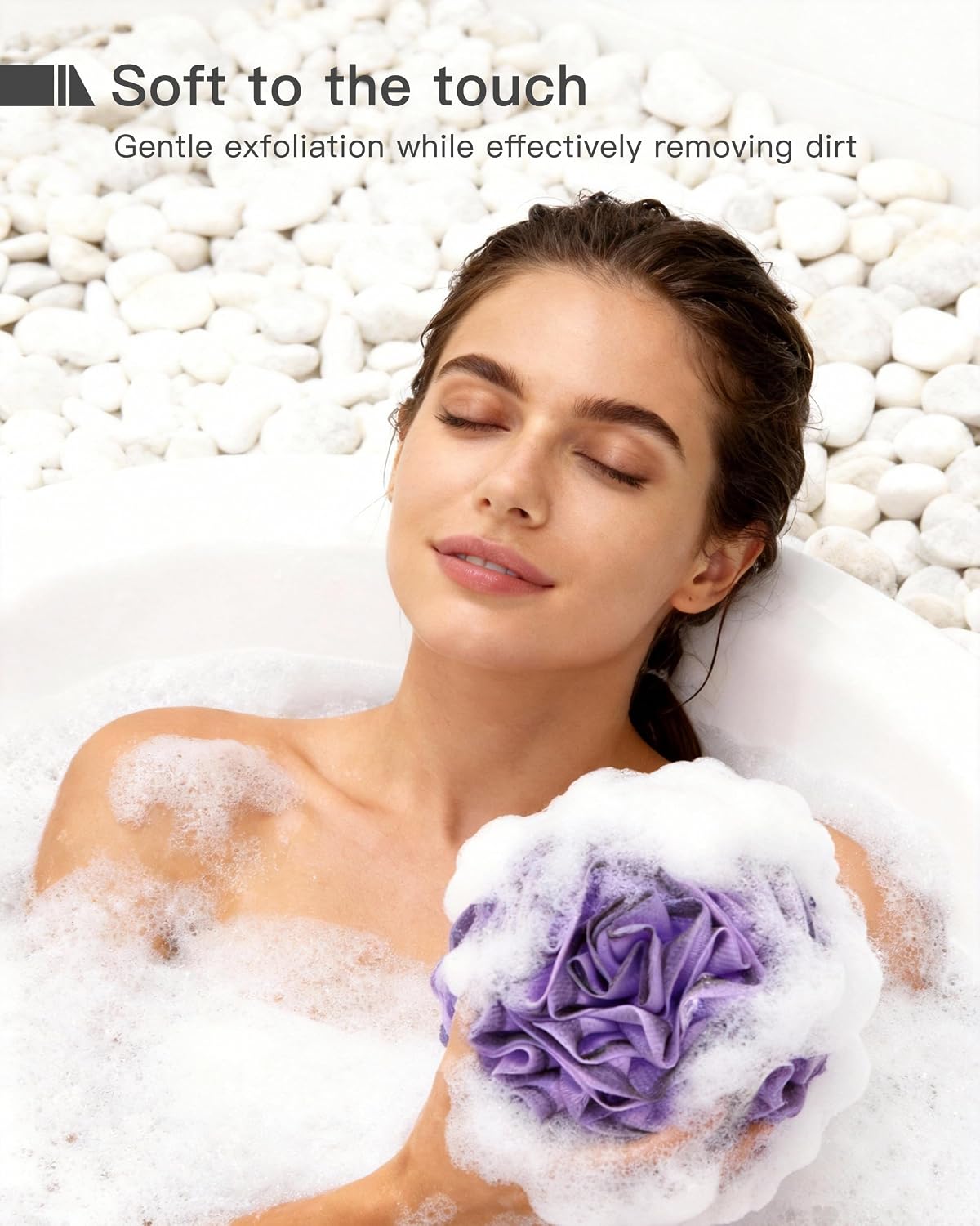 Loofah Bath Sponge, Large Exfoliating Body Scrubber, 4-Piece Loofa Set