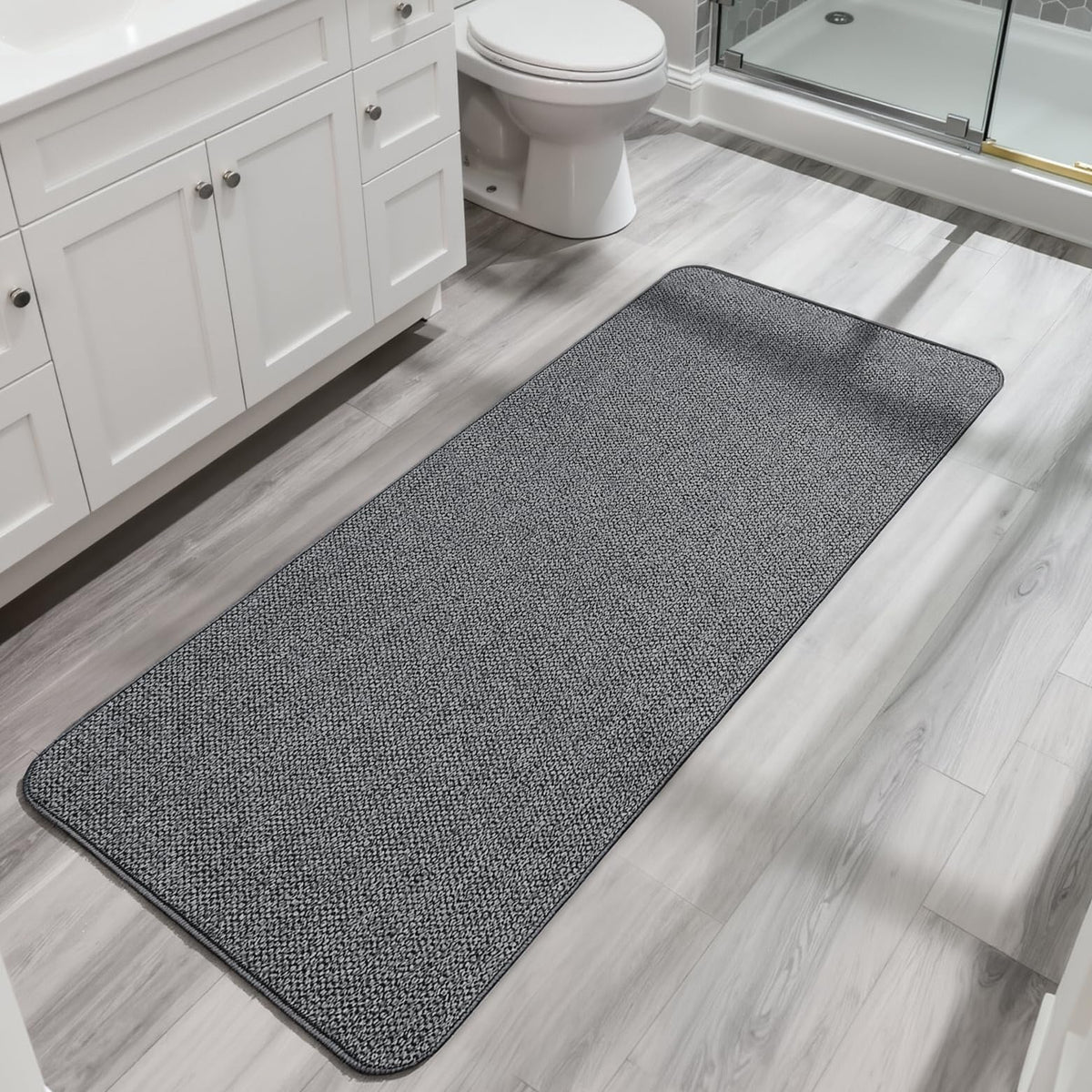Bath Mat,Ultra Thin Bathroom Rugs,Rubber Bath Mats for Bathroom,No Slip Bath Rugs,Quick Dry,Machine Washable,Low Pile,Absorbent,Shower Outside,Sink,Home Decor Accessories.Blue,1'5"x2'3"(17x27inch)
