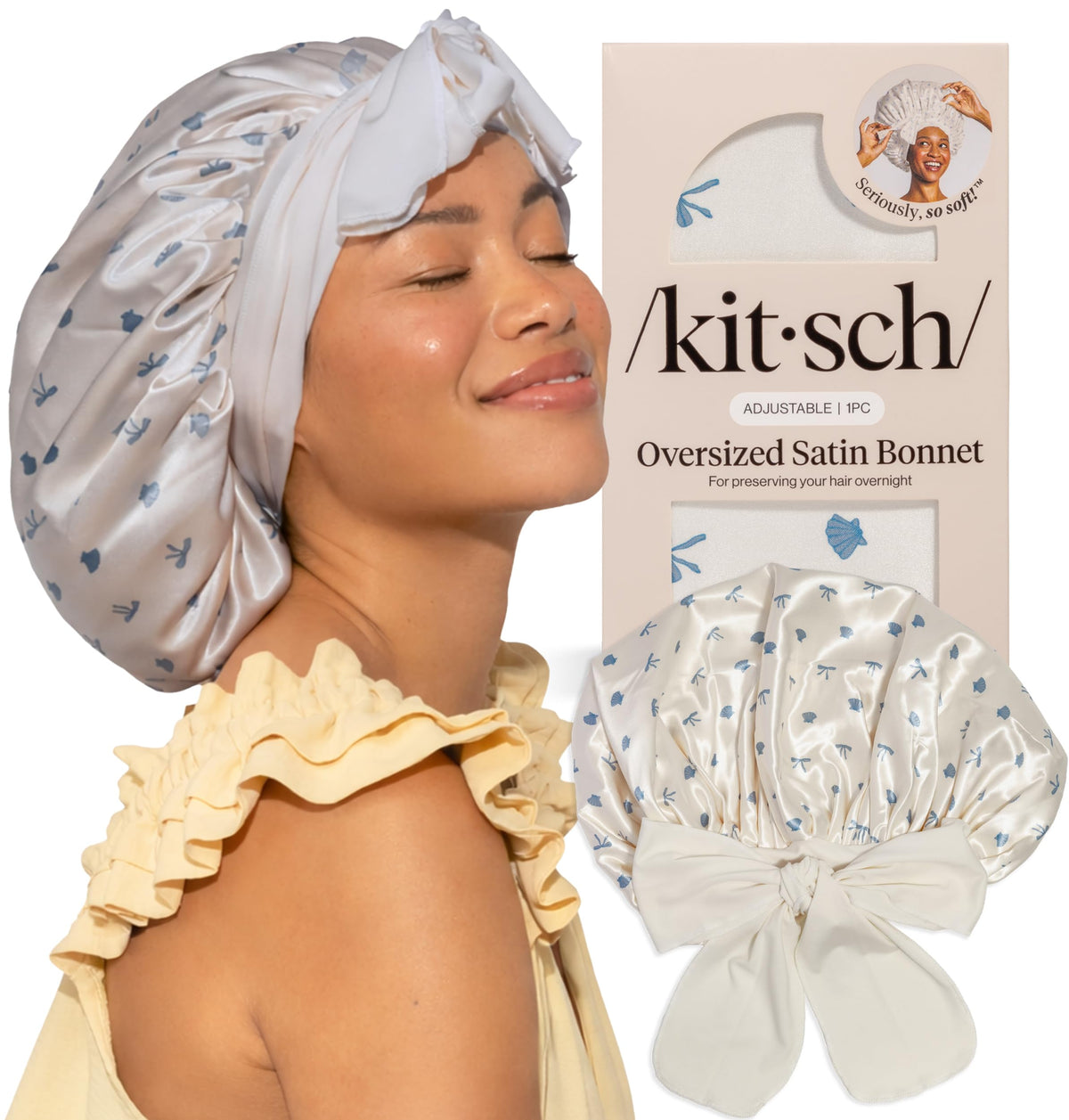 Kitsch XL Satin Bonnet for Sleeping - Cherry Print