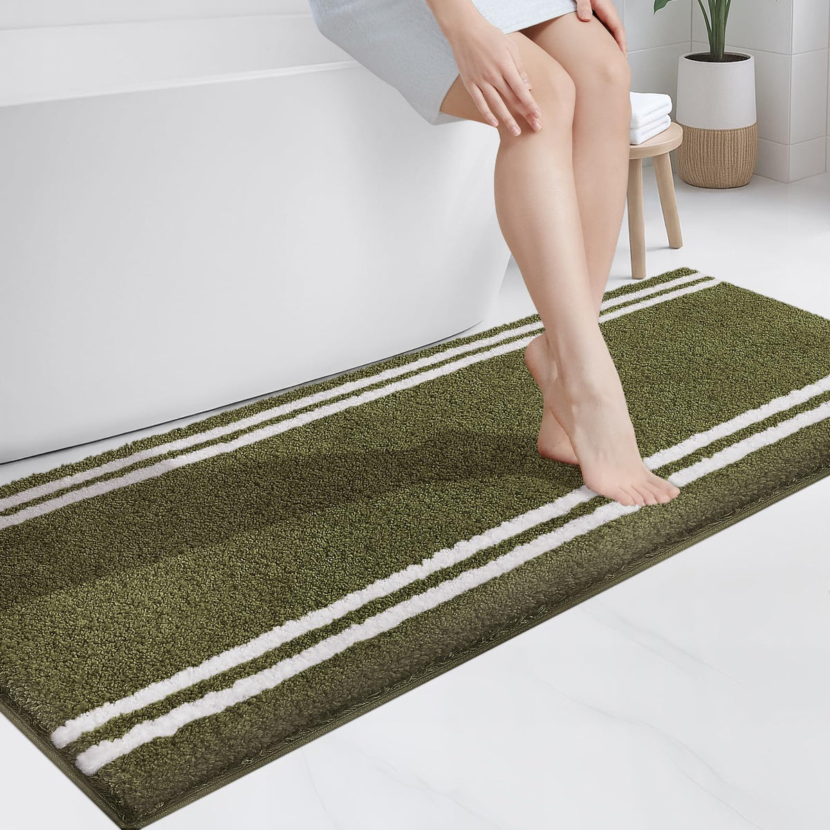PURRUGS Bathroom Rug, Bath Mat, 20" x 30", Beige