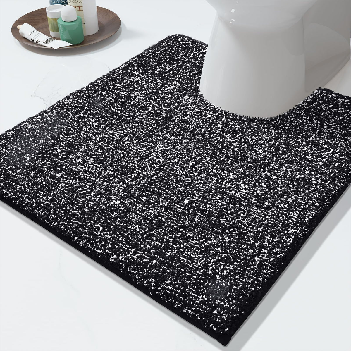 Yimobra Non Slip Machine Washable Bathroom Rug 24x17 Grey and White