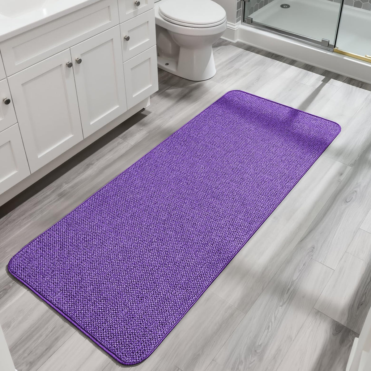 Bath Mat,Ultra Thin Bathroom Rugs,Rubber Bath Mats for Bathroom,No Slip Bath Rugs,Quick Dry,Machine Washable,Low Pile,Absorbent,Shower Outside,Sink,Home Decor Accessories.Blue,1'5"x2'3"(17x27inch)