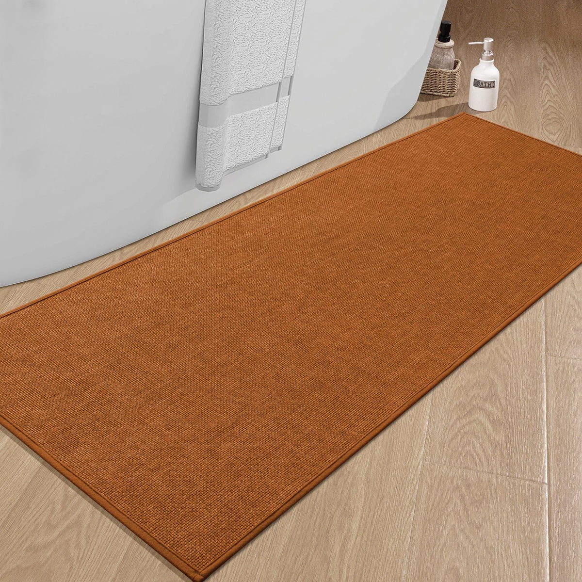 chakme Bathroom Rugs Mat 24x17, Ultra Thin Non Slip Bath Mat Small Quick Dry Absorbent Bath Mat for Bathroom Floor, (Black, 24"x17")