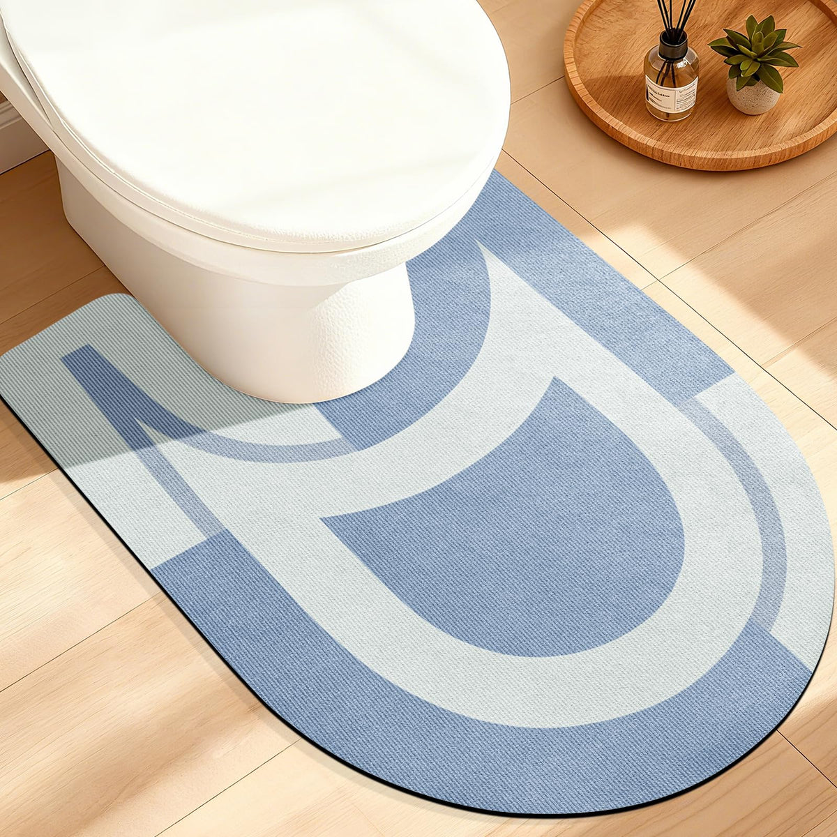 ACCUMTEK Non Slip Bath Mat, Thin Bathroom Rugs Fit Under Door, Quick Dry Bath Mats, Machine Washable Bath Rugs for Bathroom, Bathtub & Kitchen, Grey/Bordered/24 x17