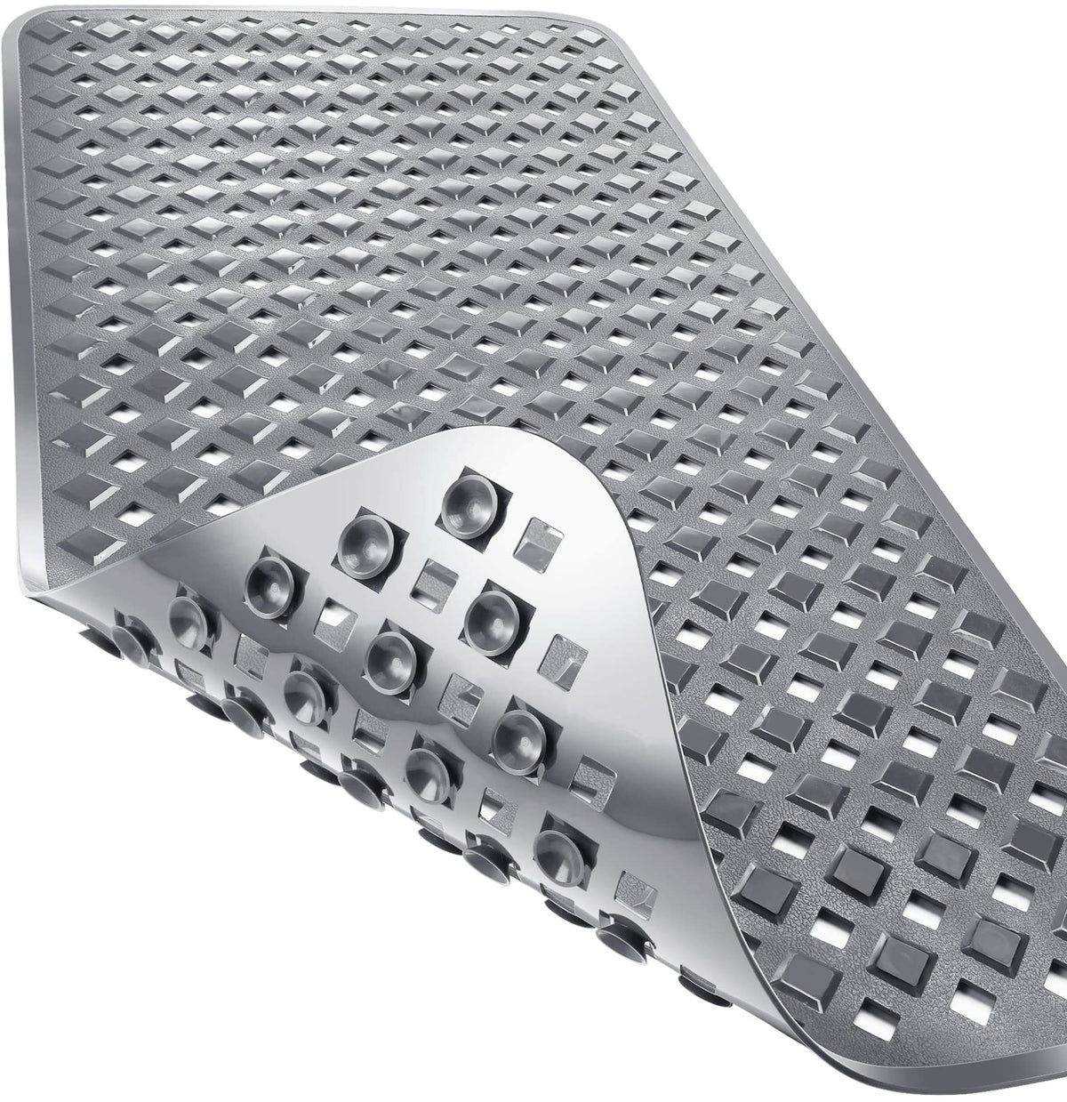 Yimobra Bathtub Mat Non Slip, 35"X16" Shower Mat with Strong Suction Cups & Drain Holes, Long Anti Slip Bath Tub Mat for Inside Shower, Machine Washable Fast Drying, Bathroom Essentials, Clear