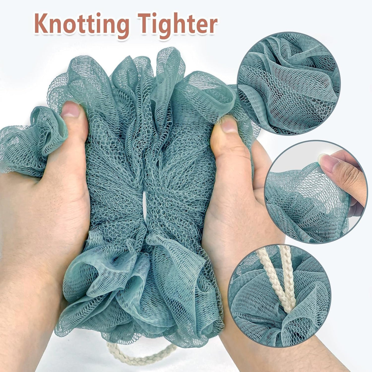 Rnoafmu Shower Loofah Bath Sponge, 60G Loofa Exfoliating Body Scrubber