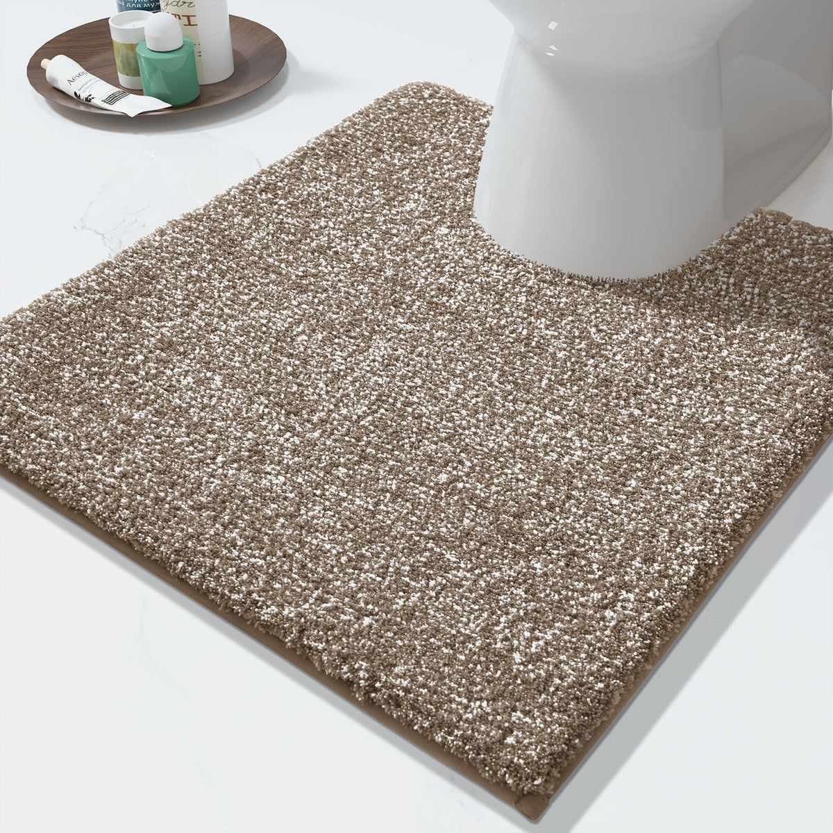 Yimobra Non Slip Machine Washable Bathroom Rug 24x17 Grey and White