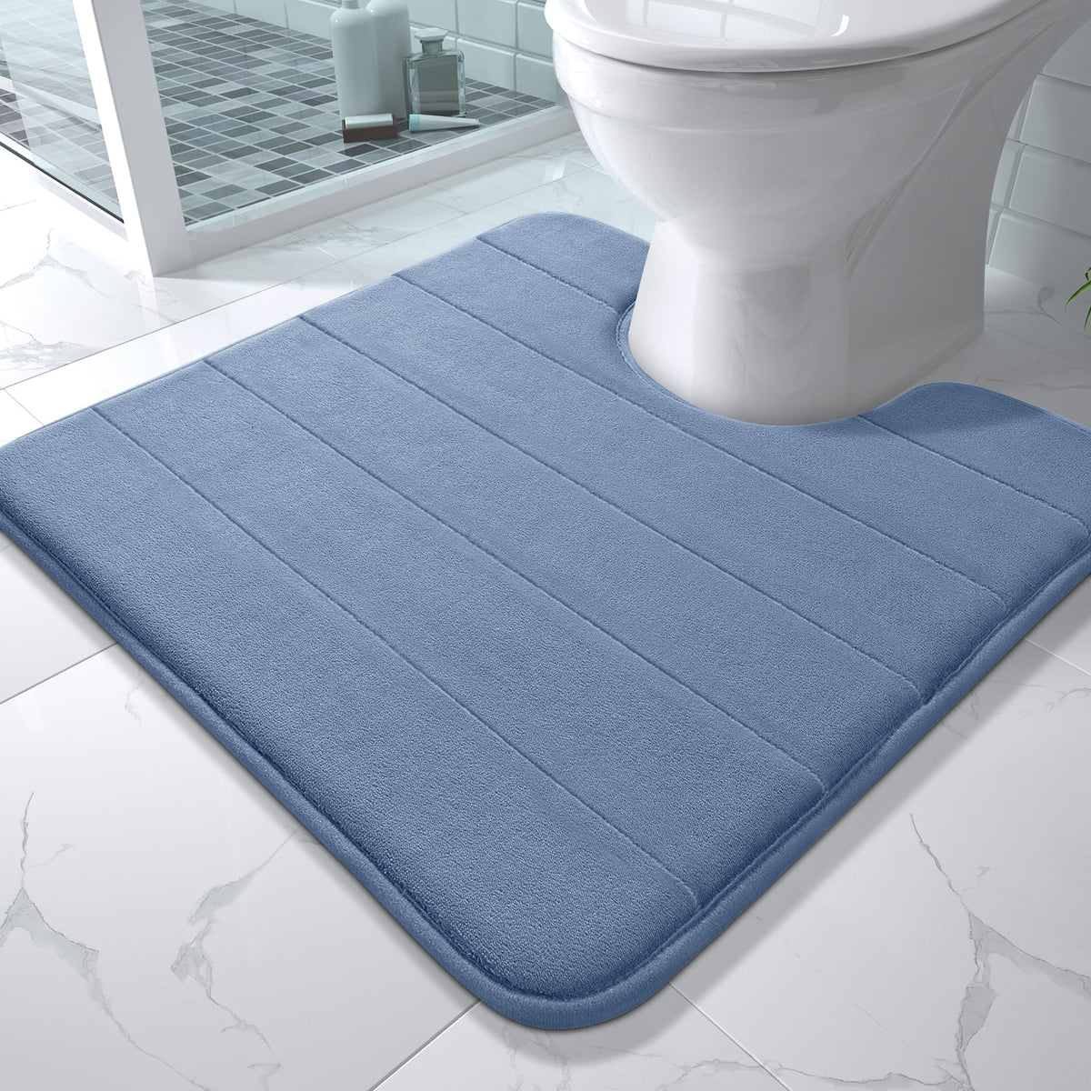Yimobra Memory Foam Bath Mat, Super Soft Absorbent Bathroom Rug Non Slip 31.5x20 Inch, Quick Dry, Machine Washable Floor Carpet for Tub Shower, Home Decor Accessories, Beige