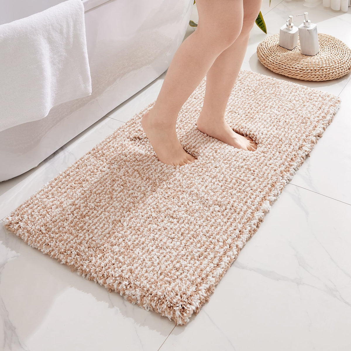 Disolla Gray Bathroom Rugs 17x24, Microfiber Non-Slip Plush Small Bath Mat